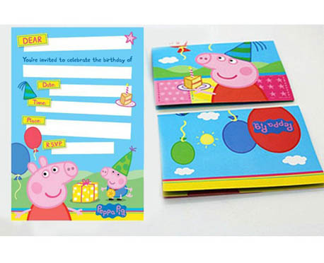 Peppa Pig Birthday Invitation Card